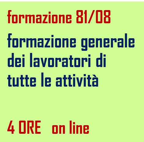 formazione generale dei lavoratori di tutte le attivita